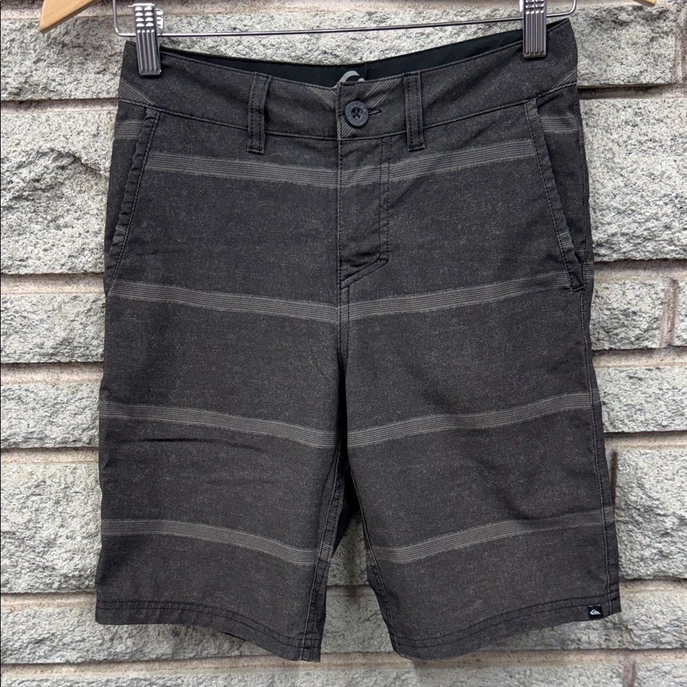 Quiksilver Black & Charcoal Striped Women's Bermuda Shorts